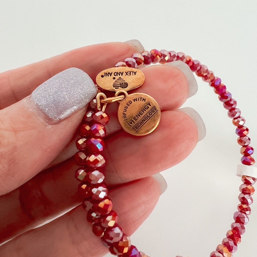 Alex and Ani Red Cosmic Crush Brilliance Wrap Bracelet - Picture 4 of 5